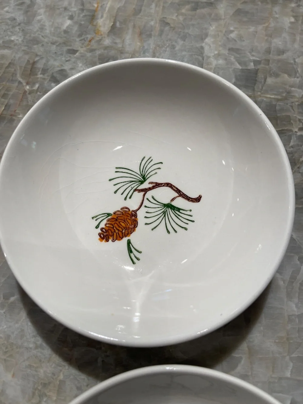 Stetson Marcrest~Vintage Misty Pine ovenproof hand painted underglaze bowls